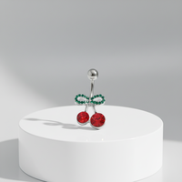 Anneau de nombril Cherry Belly, nouveau piercing tendance pour femmes, bijoux de corps à la mode, acier chirurgical, bijoux de corps pour femmes et hommes