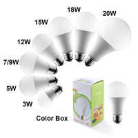 Ampoules A19, Fournisseur Direct d'Usine, LED Haute Qualité 5W~25W AC Aluminium SMD2835 2700-6500K 360 Lumière Douce Résidentielle E27/E40/B22