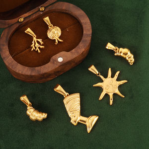 Olivia Acero inoxidable Sun Croissant Charm Pvd 18K Chapado en oro Sombrero Coral Bag Charm Colgante de moda para hacer DIY - Product Image 3