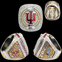 Ensemble de bagues de championnat national de football NCAA 2025 Indiana Hoosiers pour hommes, serties de zircons, pour fans, vente en gros