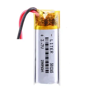 501245 3.7v 290mah ליתיום פולימר סוללה נטענת עבור MP4 טלפון סלולרי רמקול ניווט