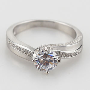 Bagues <span class=keywords><strong>de</strong></span> mariage tendance en argent sterling 925 plaqué rhodium avec micro-pavé pour unisexe, anniversaire et fête, vente en gros - Product Image 4