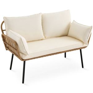 ชุดโซฟาหวายกันน้ำเฟอร์นิเจอร์โรงแรมรีสอร์ทกลางแจ้งชุดโซฟาหวายสำหรับสวนหรูหรา - Product Image 2