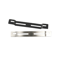 Support de plaque d'immatriculation universel robuste en aluminium noir thermolaqué pour moto