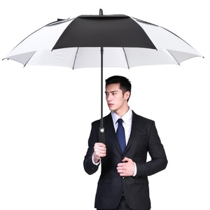 Oversize Pongee Golf <b>Umbrella</b> Double Canopy OEM ODM Logo Business Gift High Quality Windproof 130cm Diameter Semi-<b>Automatic</b> - Product Image 1