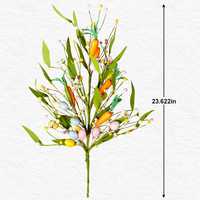 Tiges de fleurs artificielles en forme d'œufs de Pâques, branches suspendues mixtes en plastique pour la décoration de la maison et des fêtes