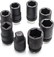 1:64 1 ''Heavy Duty Couple Multiplicateur Set Wrench Labour Saving 8ps Sockets Black