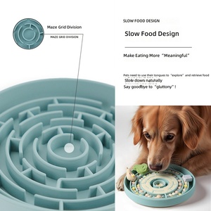 Bol de nourriture pour animaux de compagnie en silicone souple de qualité alimentaire, antidérapant, arrondi, à alimentation lente, design <span class=keywords><strong>labyrinthe</strong></span>, lavable, anti-étouffement, pour chat et chien - Product Image 3