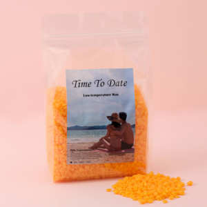 Spa Choice Orange Scent Rosin Gel Cera dura 2,2 LB / 1KG Depilación de oro nacarado Cera Frijoles Depilación de cera con purpurina - Product Image 1