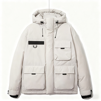 Veste matelassée en toile cargo personnalisée pour homme, imperméable, multi-poches, à capuche, pour l'extérieur, grande taille, respirante, réversible, style vintage