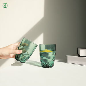 Taza de té de vidrio de borosilicato alto torcido personalizado, taza de agua para el desayuno doméstico, vasos de colores, vaso alto para beber Highball - Product Image 6