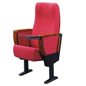 Silla de teatro Henmei HM-8810 de tela roja con pasamanos para auditorio, cine y sala de conferencias - Product Image 2