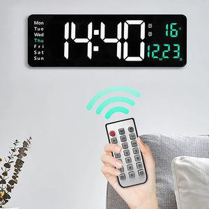 Wholesale Wholesale LED Electronic <b>Wall</b> <b>Clock</b> <b>Digital</b> with Temperature & Humidity Display Weekly Adjustable Brightness Alarm - Product Image 4