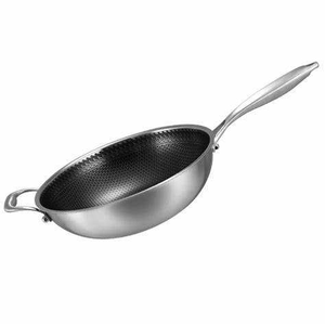 <span class=keywords><strong>Wok</strong></span> chinois antiadhésif en acier inoxydable triple couche pour cuisine économe en énergie, vente en gros - Product Image 2