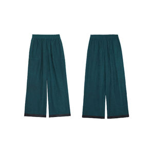 Xiangyun fil nouveau chinois mûrier soie écologique été plat avant large pantalon femmes Style chinois - Product Image 1