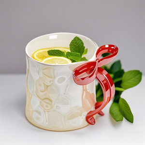 Scandinavian Ins Bow Handle Cerâmica Criativo Beber Xícara De Café Bonito Estudantes Café Café Leite Cup - Product Image 5