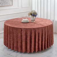 Nappe de table en velours écrasé de luxe, 120 x 132 pouces, ronde, pour mariage, fête, décoration d'hôtel