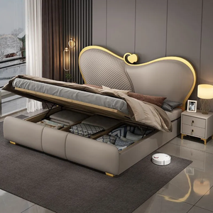 Luxury Italian <strong>Design</strong> King Size <strong>Bed</strong> in High-End Quality Leather Modern Tufted Bedroom Furniture with Storage for Apartments - Product Image 6