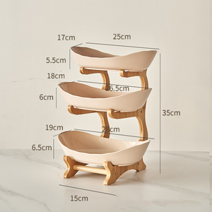 3-Tier tre Snack đứng khay Trái Cây-hiện đại Châu Âu bằng gỗ món tráng miệng Rack, nhiều lớp giỏ trái cây cho nhà, trang trí nhà bếp - Product Image 6