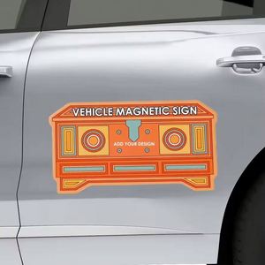 Uv Resist Custom Die Cut Logo Door Bumper Sticker Outdoor Magnetic Sign Pvc <b>Car</b> Magnet <b>Decal</b> for Van Truck - Product Image 5