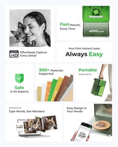 Xtool F1 Lite Laser Engraver, 4000 mm/giây <span class=keywords><strong>s</strong></span>ét Tốc độ máy khắc, siêu HD Laser Engraver cho gỗ & Acrylic - Product Image 3