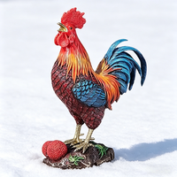 Statue de coq Feng Shui, figurine en résine peinte à la main, vibrante, pour la décoration de la maison et du bureau