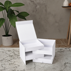 Luxury <b>White</b> Multi-Layer Drawer Gift Box with <b>Magnetic</b> Closure for Cosmetic Jewelry Storage and Custom Gift Boxes Packaging - Product Image 5