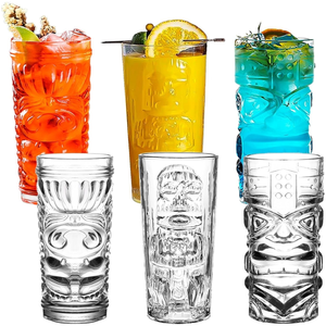 Venta al por Mayor de Vasos de Vidrio Personalizados con Diseño Tiki para Decoración de Bares, Vasos para Cócteles, Vino, Agua, Café, Cerveza, Cristalería Contemporánea de Primera Calidad - Product Image 1