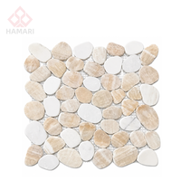Carrelage mosaïque en galets multicolores 305x305x8mm pour sol et mur de douche, antidérapant