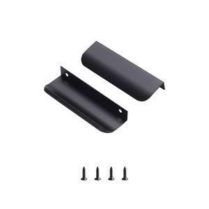 Kenop Lemari Aluminium Hitam dengan Sentuhan Emas untuk Lemari Dapur, Lemari Pakaian & Pegangan Pintu Gudang Kamar Tidur, Pegangan Furnitur - Product Image 2