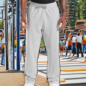 Personalizado de los hombres XL Mid Cotton Jogging Pantalones Casual Acanalado Deportes Pantalones Patrón Elástico Plano Color 100% Peinado Algodón - Product Image 2