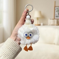 Pendentif de sac en peluche canard mignon et tendance, cadeau de dessin animé, jouet en peluche pour voiture, porte-clés, accessoire de sac à dos, modèle personnalisable