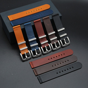 Correa de Reloj de Cuero Genuino Encerado de Primera Calidad con Liberación Rápida, Diseño Moderno, 18mm 20mm 22mm 24mm, Apta para Relojes Inteligentes - Product Image 1