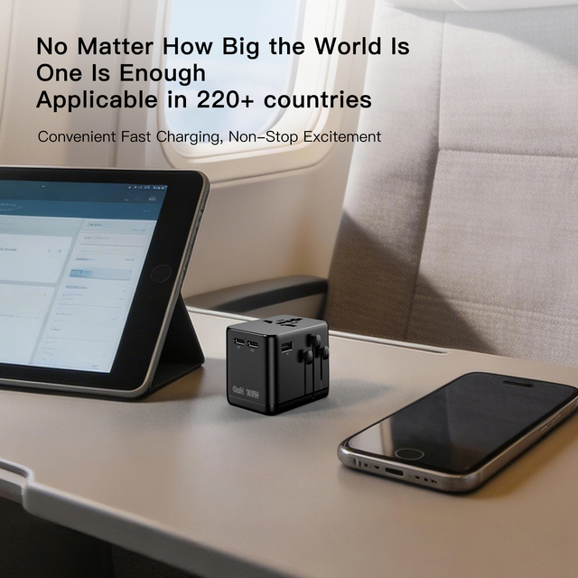 Universal Travel Adapter All-in-One Worldwide Plug Adapter with 1 USB 3 Type C 1AC