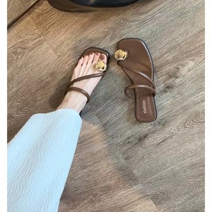 Sandalias Casuales de Verano para Mujer, Estilo Coreano, Ligeras, Antideslizantes, con Punta Moderna, para la Playa - Product Image 1