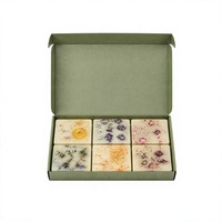 Coffret cadeau de savon artisanal à la rose, 6 barres, OEM ODM, étiquette privée, coffret de savon personnalisé