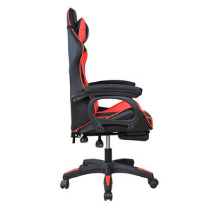Barato personalizado negro rojo cuero giratorio PVC PU cómodo reclinable económico juego silla <span class=keywords><strong>gamer</strong></span> silla con reposapiés - Product Image 3