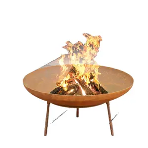 Diseño Simple Corten Steel Rusty Treatment Metal Heating Fire Pit Bowl