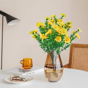 Offre Spéciale : Bouquet de fleurs artificielles, marguerites et roses en plastique, fleurs séchées en tissu de soie, pour jardinières et clôtures. - Product Image 3