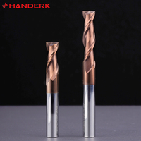 Fraise à deux tranchants en carbure HANDERK HRC55 avec revêtement TiSIN, taille standard, OEM/ODM disponible, conçue pour les applications en acier de moulage