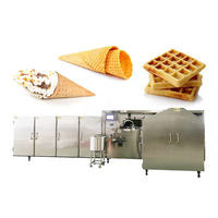 Machine à mini-cornets de gaufres et à remplir les cornets croustillants de chocolat pour la fabrication de cornets de crème glacée aux noix et de biscuits sucrés