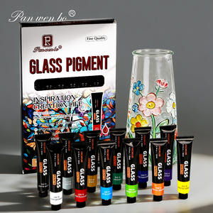 Ensemble de peintures céramiques colorées Panwenbo, 12 couleurs/22 ml, peintures émaillées non toxiques, séchage rapide, imperméables, peintures pour <span class=keywords><strong>verre</strong></span> - Product Image 1