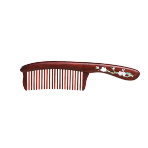 Chinese Style Mother-of-Pearl <strong>Inlaid</strong> Hair Comb Handmade Mother-of-Pearl <strong>Inlaid</strong> Plum Blossom <strong>Wooden</strong> Comb - Product Image 1