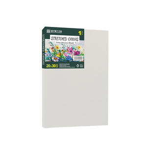 艺术家水平棉麻混纺拉伸空白画布，艺术用品三重底漆防漏艺术画布 - Product Image 1