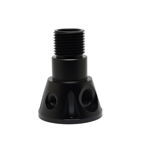 قطع مخروطية لموصل CNC بالقطع من الألومنيوم المؤكسد مع خيط خارجي داخلي متعدد الثقوب بالقطع الدقيق - Product Image 5