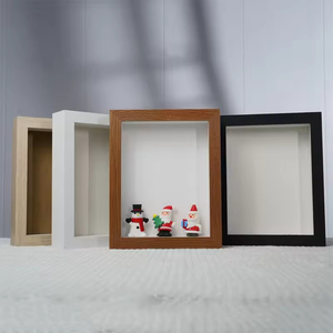 Black White Walnut MDF 8x8 8x10 10x10 16x16 Inch A4 Decoration Art Picture Photo <b>Frame</b> <b>Deep</b> 3D Shadow Box <b>Frame</b> With Plexiglass - Product Image 2