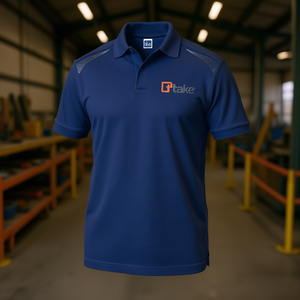 Polo à manches courtes pour homme, bleu, taille XL, tissu synthétique à séchage rapide, vêtements de travail - Product Image 3