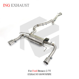 Catback de acero inoxidable ING para <span class=keywords><strong>Ford</strong></span> F150 F250 <span class=keywords><strong>Bronco</strong></span> 2,7 T con válvulas de silenciador, piezas del sistema de escape de ajuste automático - Product Image 2