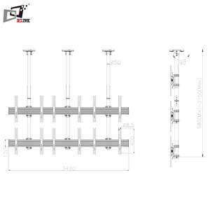 Nouveau design <span class=keywords><strong>support</strong></span> de télévision robuste 6 écrans supports de télévision <span class=keywords><strong>vesa</strong></span> 400 tv supports de plafond - Product Image 5