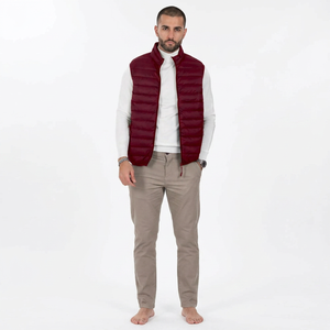 Conception de logo personnalisée populaire, veste sans manches respirante et légère pour homme, veste matelassée en duvet de canard pour homme, veste matelassée d'hiver - Product Image 1